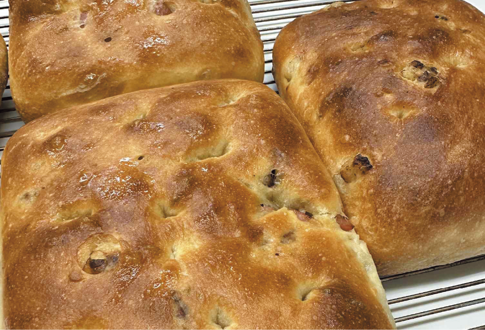 長芋 パンチェッタ 柚子胡椒の北海道産小麦のフォカッチャ