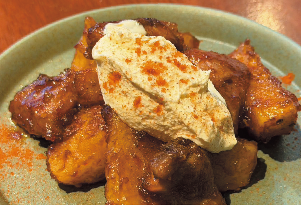 ラムハツと長芋のクミン炒め